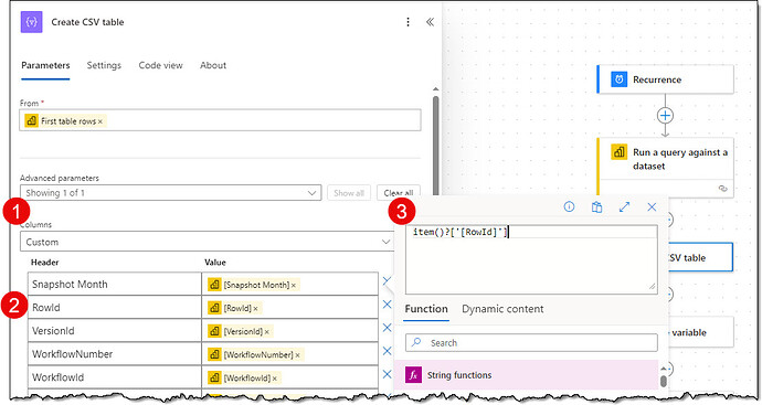 Custom Columns in Flow CSV Table