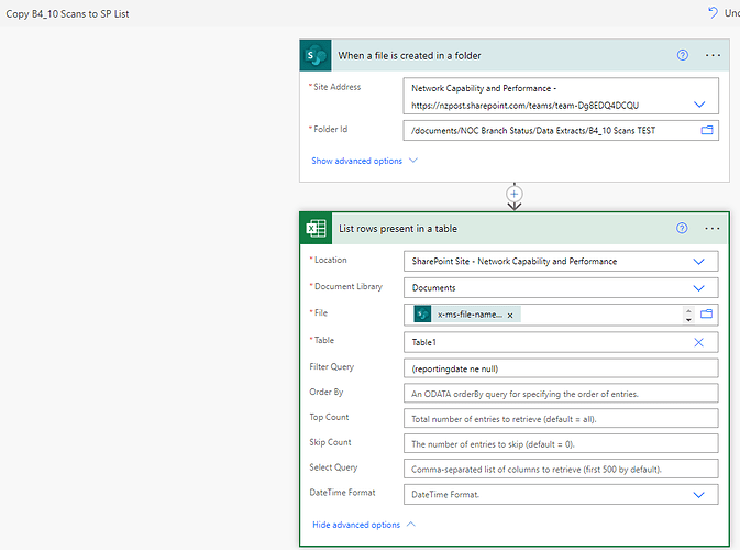 Copy Excel File to SP List