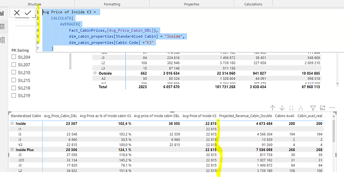 The result w 1 value filtered