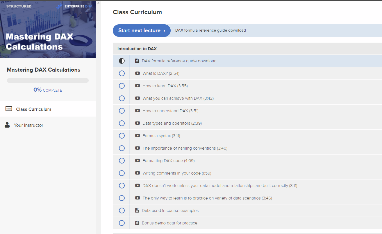 Table Of Contents Power BI Enterprise DNA Forum