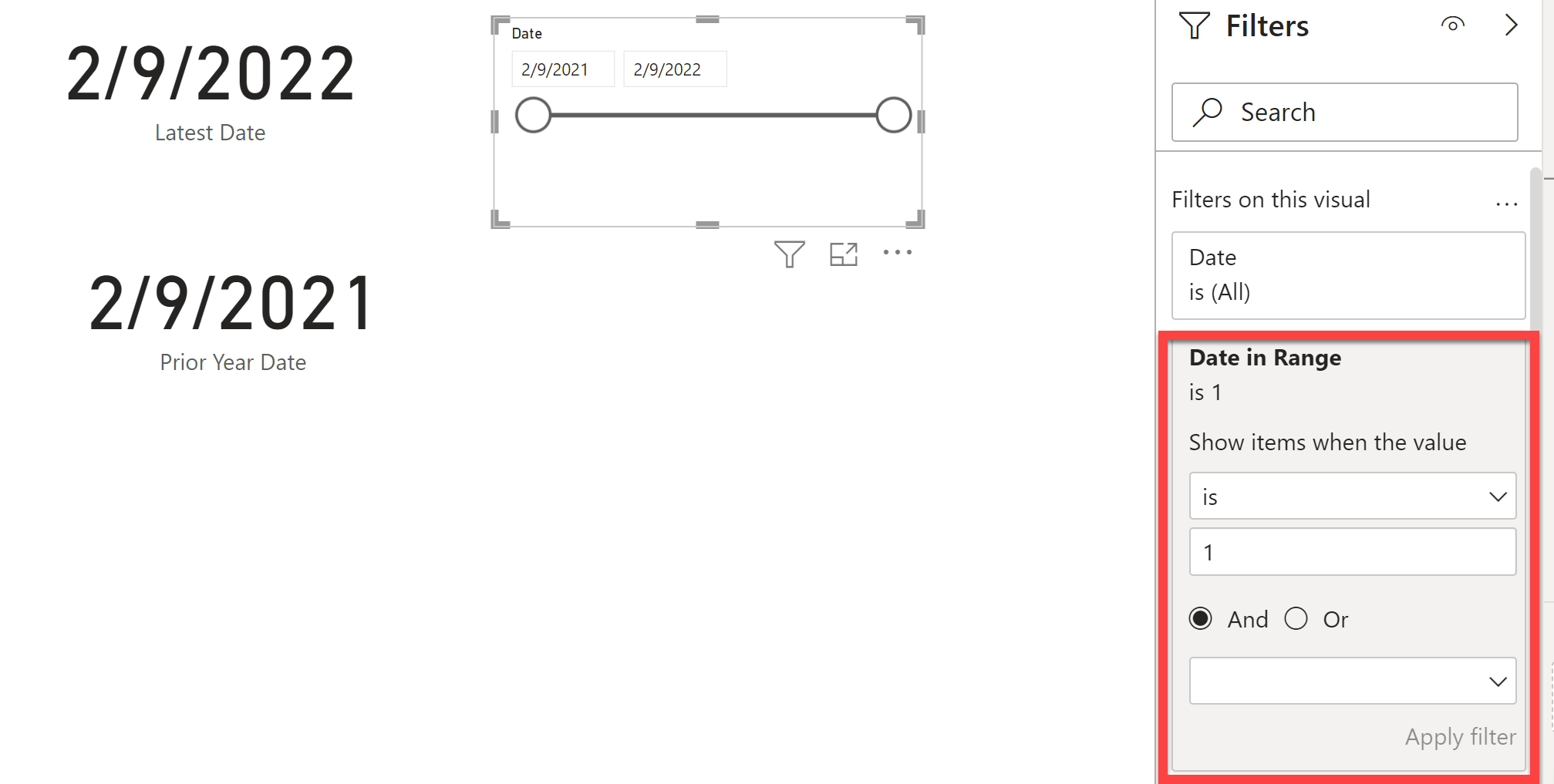 Filter date based on 2 relative dates DAX Calculations Enterprise