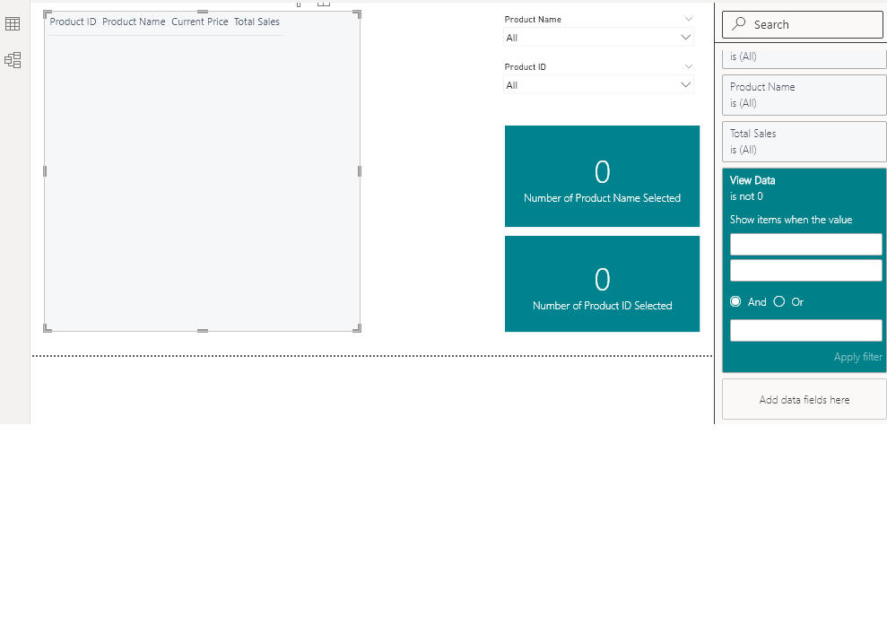 ViewDatawhenfilter